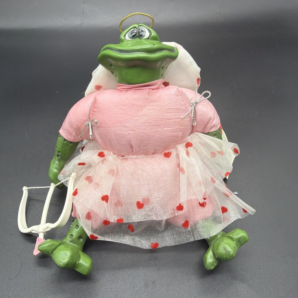 Russ Berrie Cupid Frog Kathleen Kelly Critter Factory 6" Sheld Sitter Valentines